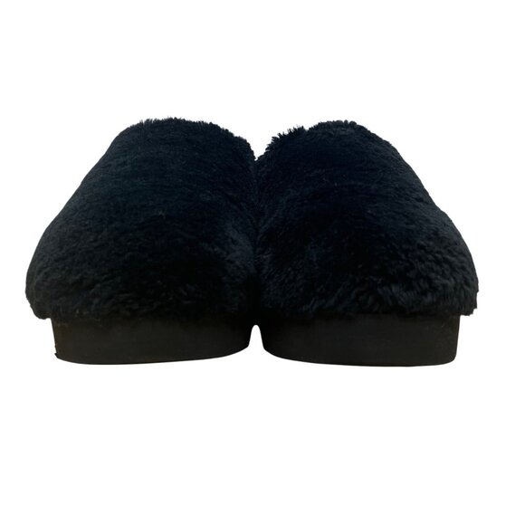 UGG Women’s Black Fur Fuzzy Slide Slipper Size 7 - Picture 2 of 8